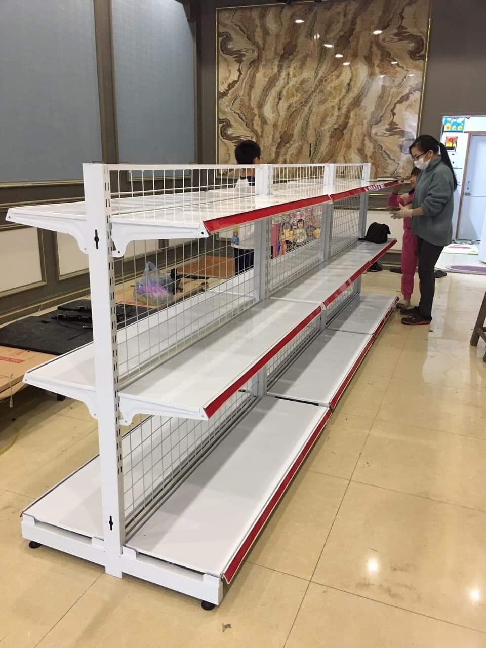 Kệ Siêu Thị Đôi Lưới 3 Tầng C120 X R70 5