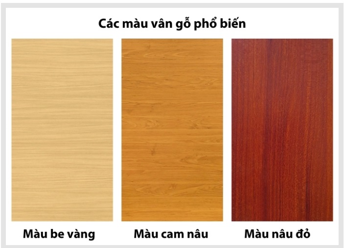 Các màu vân gỗ phổ biến